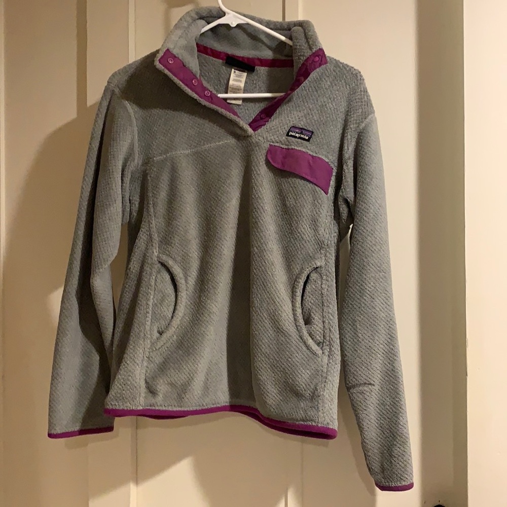 Patagonia Grey and Purple Fleece